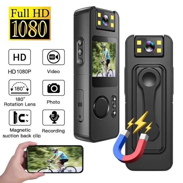 2024 Ultra HD 4K Wifi Hotspot Mini Camera Portable Digital Video Recorder Body Cam Night Vision DVR Wearable WiFi Camcorder