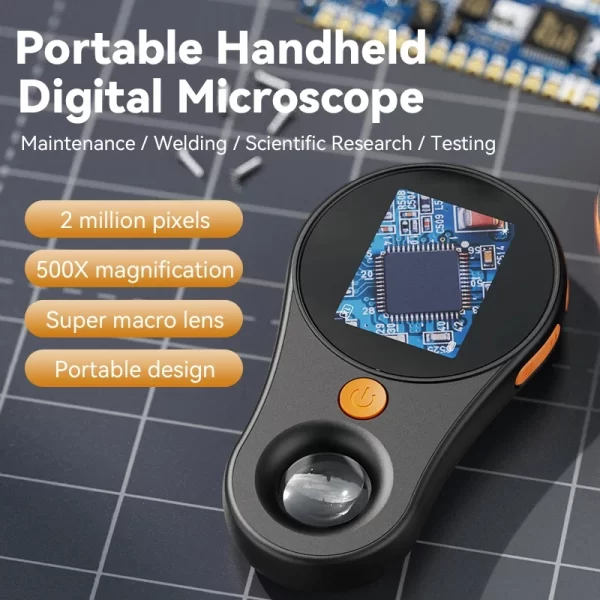 1080P 500X Digital Microscope Video Coin Microscopio with Magnifying Glass Wiht 8Leds Wireless Dermatoscope Scalp Skin Analyzer