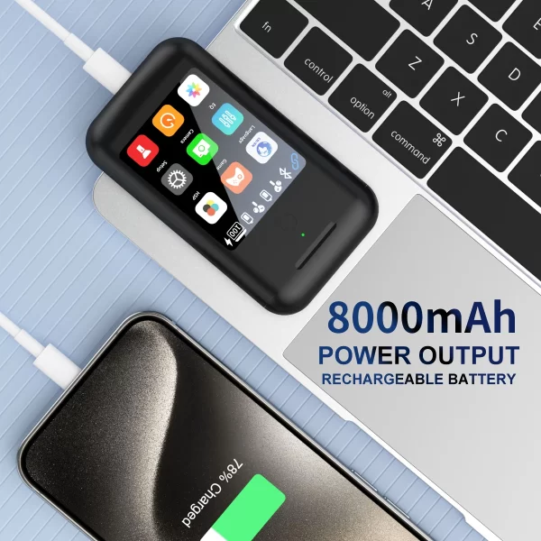 2in1 HiFi Stereo Earbuds Power Bank with 2.8" Touch Screen TWS Bluetooth Headphones 8000mAh Charging Case With Mic APP Control - Image 2