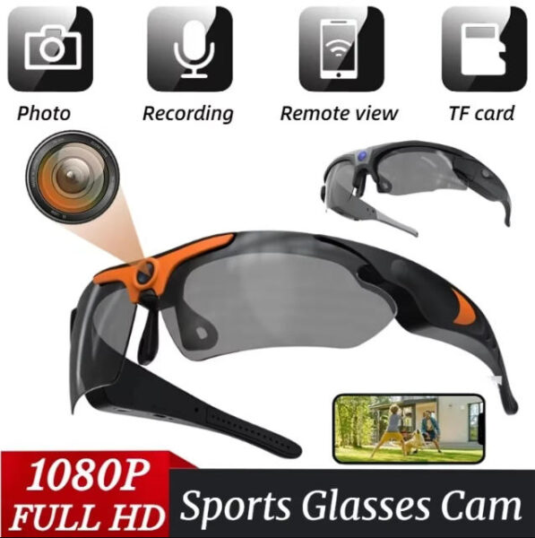 1080P Full HD sports glasses camera video recorder with wide-angle lens for outdoor sports